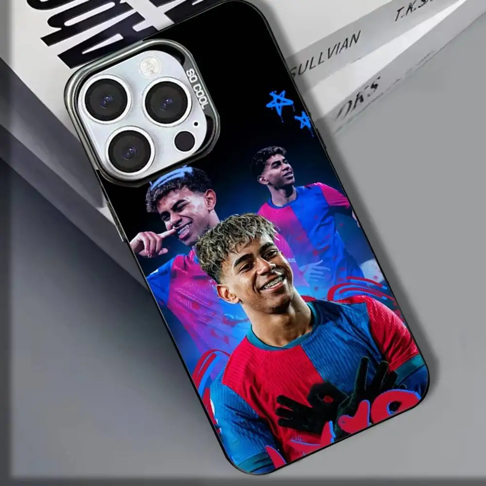 Casing HP L-Lamine Yamals No 10 untuk iPhone 16,15,14,13,12,11,8,7,Pro,Max,Plus,Mini,XS,SE, Anti Benturan, Matte