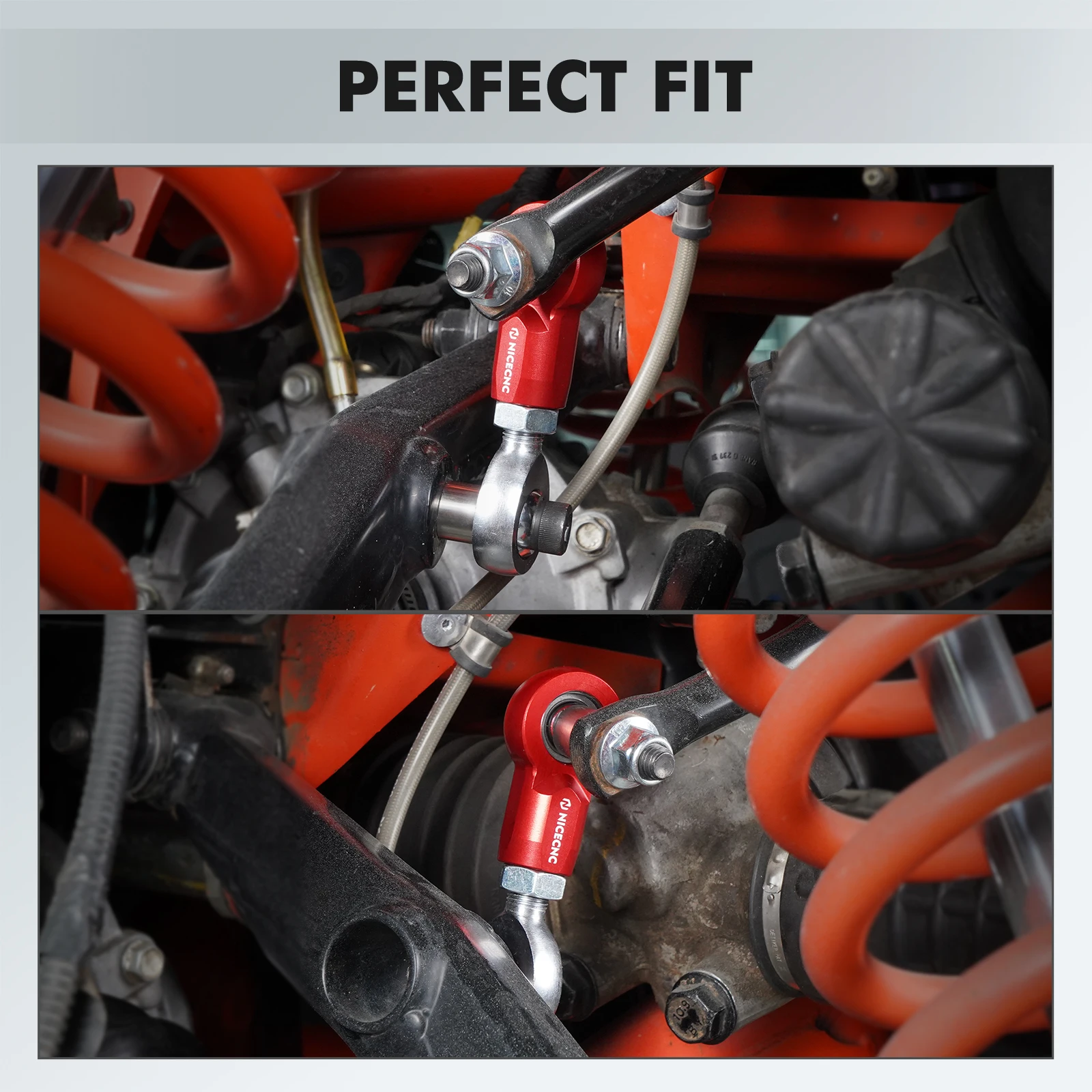 NICECNC für Can-Am Maverick X3 R Max Turbo 4x4 DPS 2017-2023 Vorder- und Hinterachs-Stabilisator-Verbindungsstücke Kit Aluminium UTV Zubehör – Detail 3