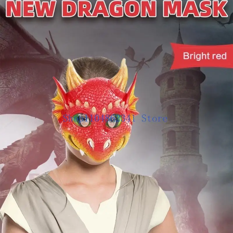 5asd Kid Mặt nạ rồng Lễ hội Mặt nạ hóa trang Đạo cụ tiệc Halloween Mặt nạ khủng long