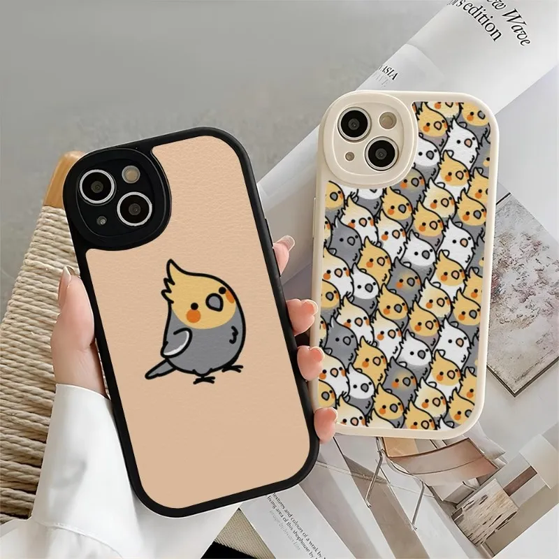 Chubby Cockatiel Parrot Bird Phone Case For IPhone 12 11 13 14 Pro Max Mini Xs X Xr 7 8 Plus SE2020 Silicone Leather Cover