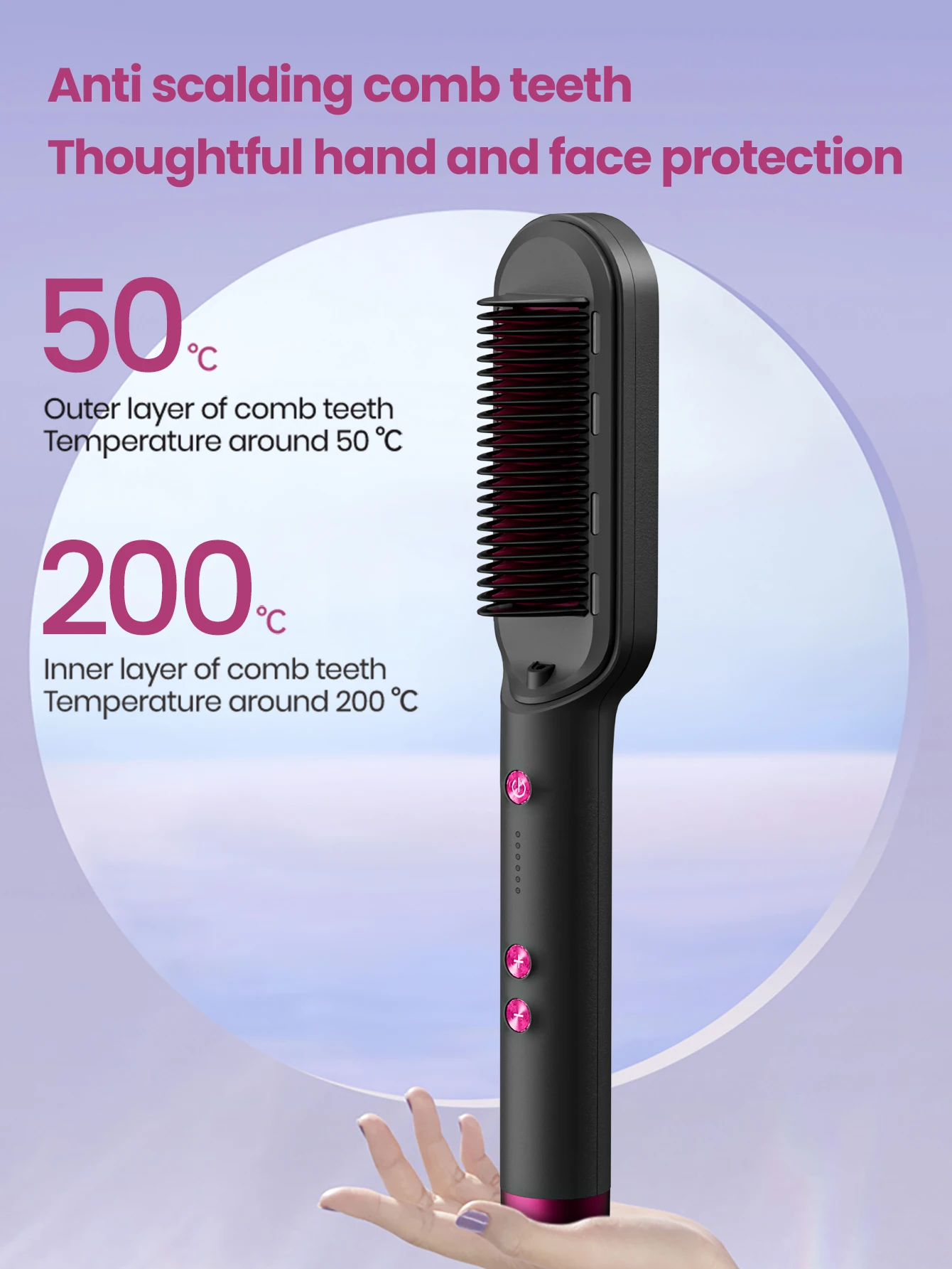 Electric Hot Comb Multifunctional Straight Comb Negative Ion Anti Scalding Styling Tool Straightening Brush Hair Straightener