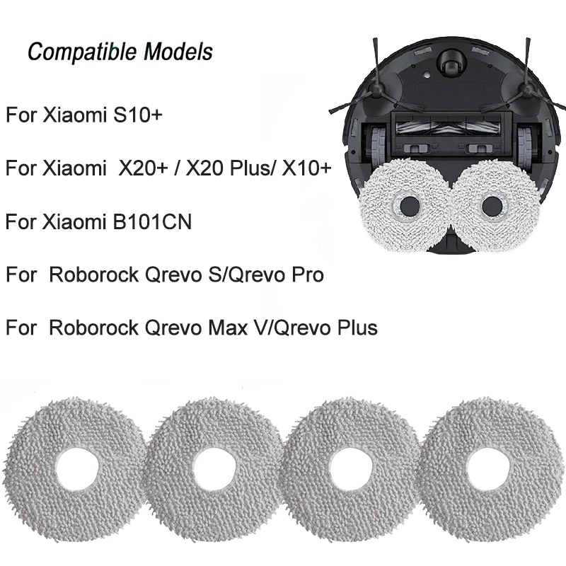 لشاومي روبوت فراغ X10 + / X20 + / X20 Xiaomi B101CN/Roborock Qrevo S/Qrevo Pro جهاز آلي لتنظيف الأتربة أجزاء وسادات ممسحة خرقة أجزاء