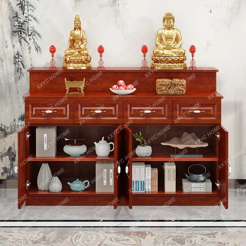 XX Buddhist Shrine Shrine Cabinet Offering Table Guanyin Bodhisattva Guan Gong Shrine Household Living Room Buddha Statue Stand