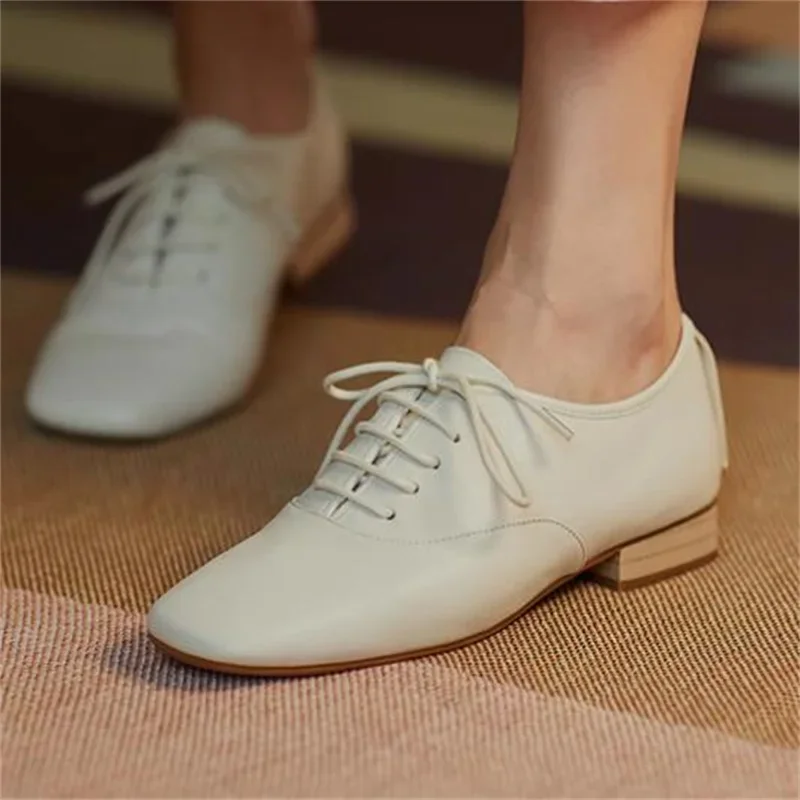 Crossover Strap Shoes for Ladies Square Toes Women\'s Sewing Lines Chassure Femme Low Heels Female Loafers Shallow Zapatos Mujer