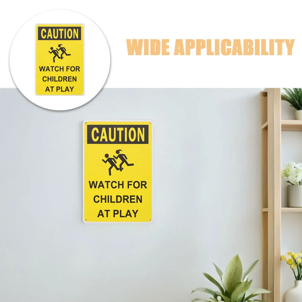 3 قطعة إشارات المرور تحذيرية معدنية بطيئة اللعب علامات السلامة للممرات حي المدارس الحدائق علامة تحذير #3