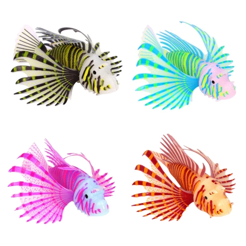 Silicas Home Aquariums Lionfish Bright Fish Tanks Decorations Aquariums Glowing Lionfish Ornaments Landscape Ornaments