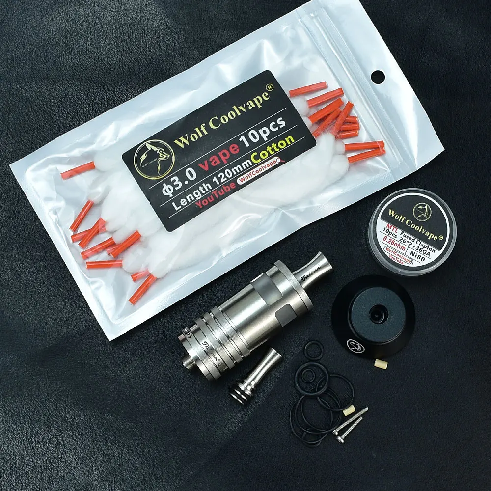 WOLF COOLVAPE Taifun gsl RTA 316ss, vaporizador de 23mm, 2,5 ml, atomizador de punta de goteo taifun gtr rta 510 vs YFTK Flash e-vapor V4.5S + estilo RTA