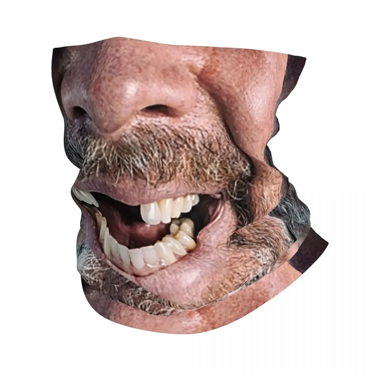 Funny Face Missing Teeth  HillbillySmile Bandana Neck Cover Printed Mask Scarf Multifunction FaceMask Outdoor Sports