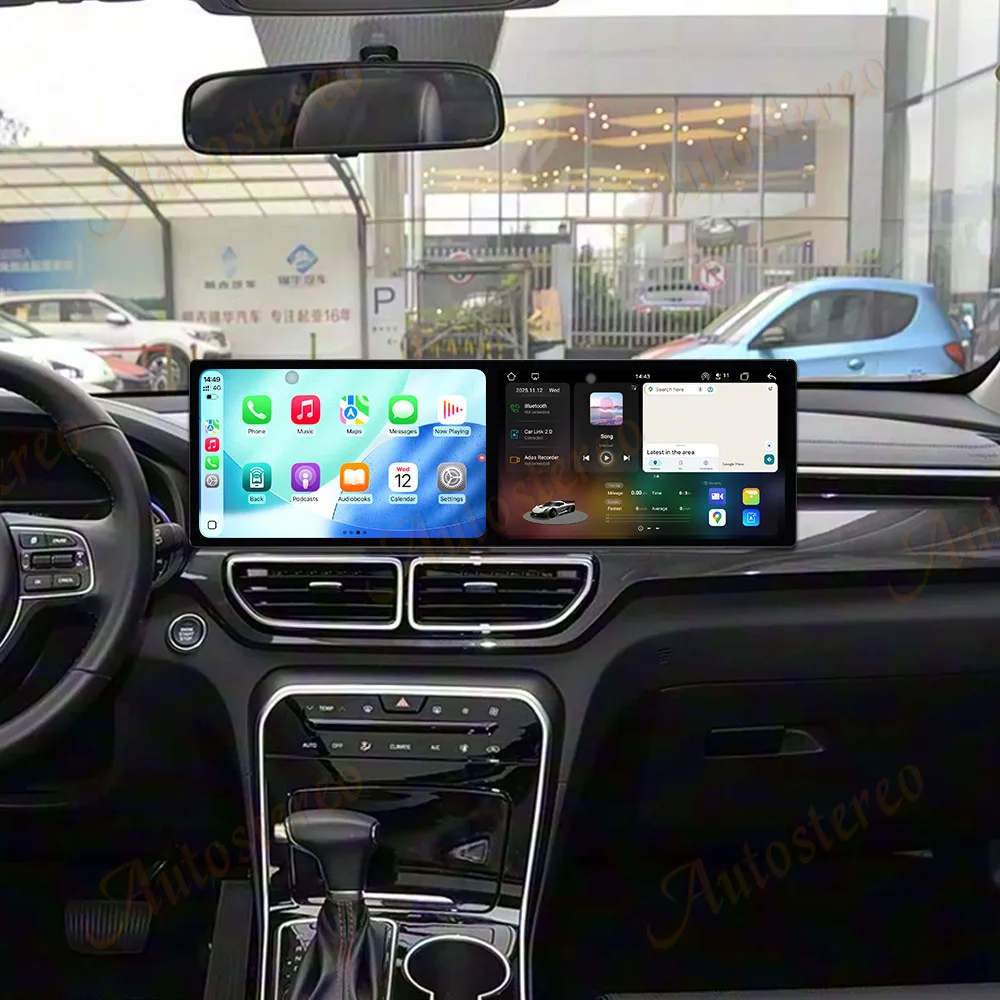 

10,1 Автомобильный радиоприемник с двумя экранами для Kia KX5 2019-2021 Android Auto GPS-навигация Мультимедийный стереоприемник Головное устройство Автономные карты