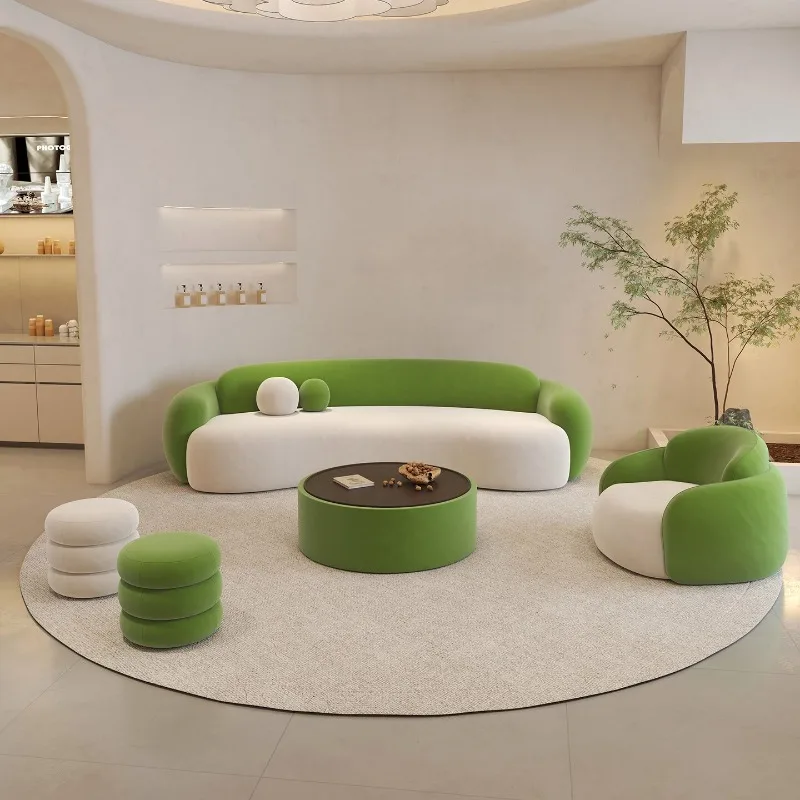 Modern Cream Style Office Sofa Nordic Creative Beauty Salon Hotel Lounge Reception Sofa Business Furniture أثاث مكتبات FYOS