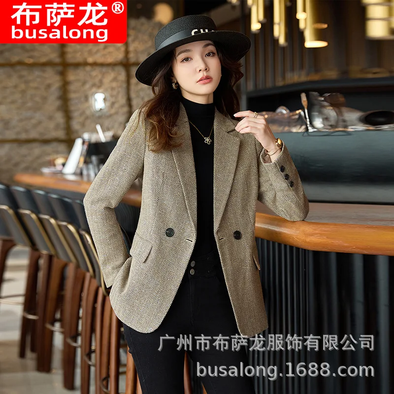 2025New Stylish Fashion Suit Casual Women's Long Sleeve Professional Blazer Formal Women's Single Jacket Workwear8340