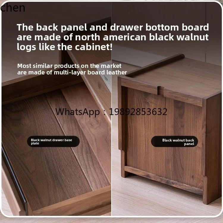 U2  bedside table solid wood household bedroom bedside narrow cabinet master bedroom storage drawer cabinet
