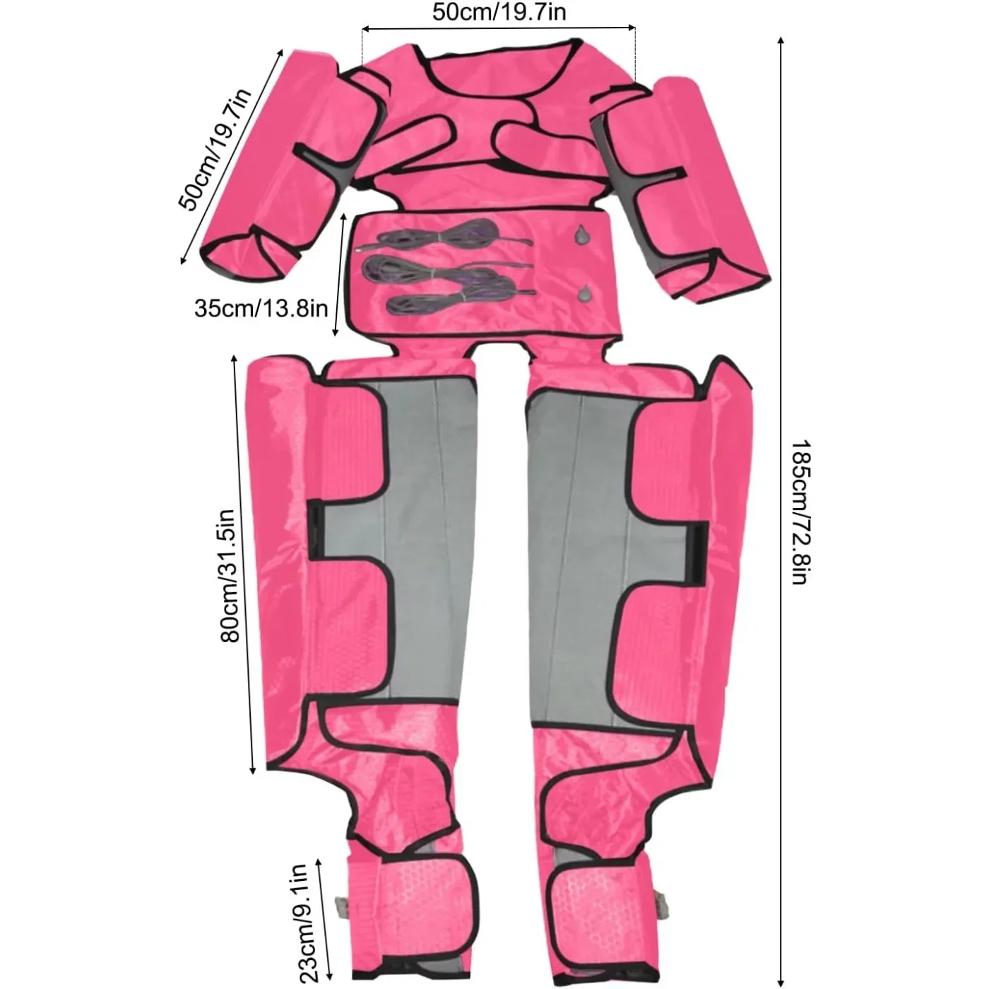 آلة تدليك ضغط الهواء علاج الضغط آلة فقدان الوزن الساقين قدم الخصر الأسلحة مجموعة (الوردي)