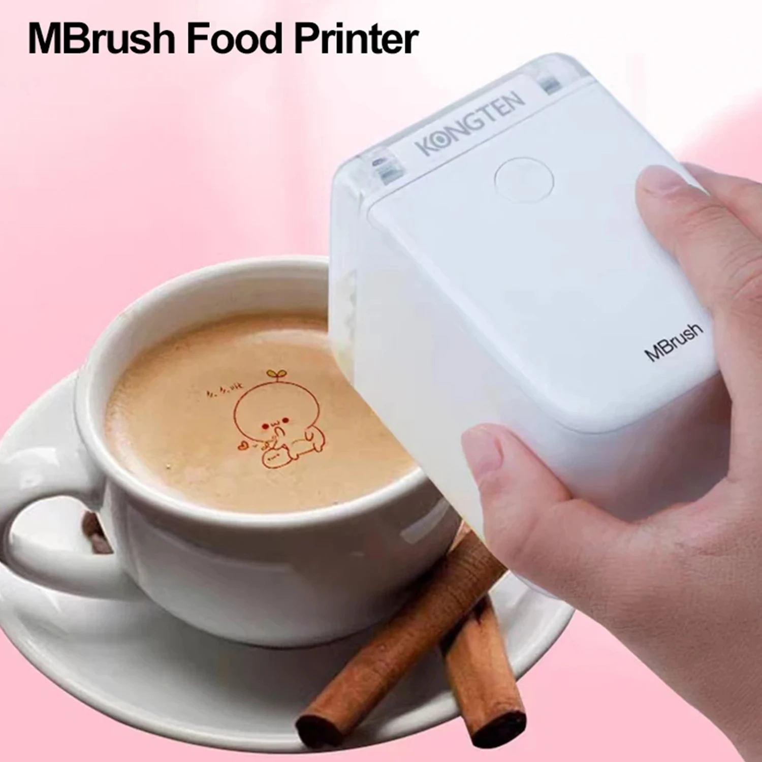 MBrush Mini Thermal Color Printer Handheld Portable Printer Bluetooth Logo/Food Printer Inkjet For Home with Ink Cartridge Print