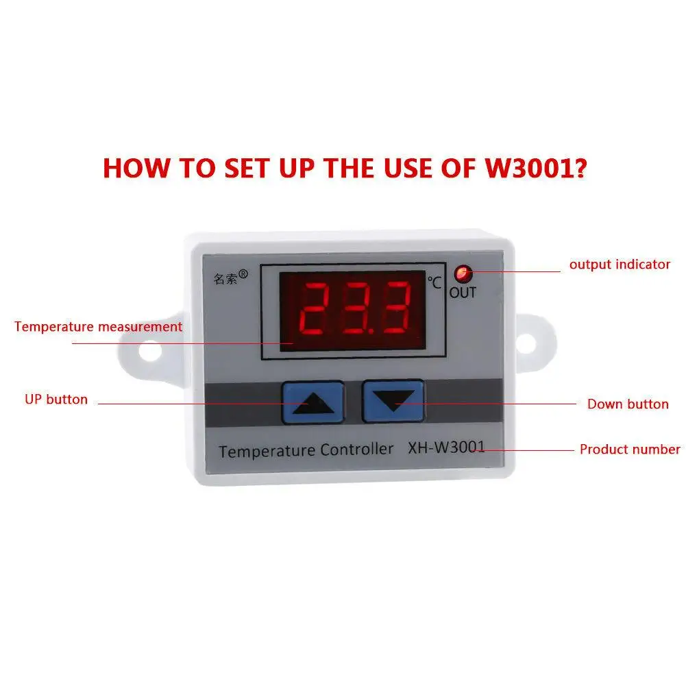 XH-W3001 LED Digital Control Temperature Microcomputer Thermostat Switch Thermometer New Thermoregulator 12V/220V W3001