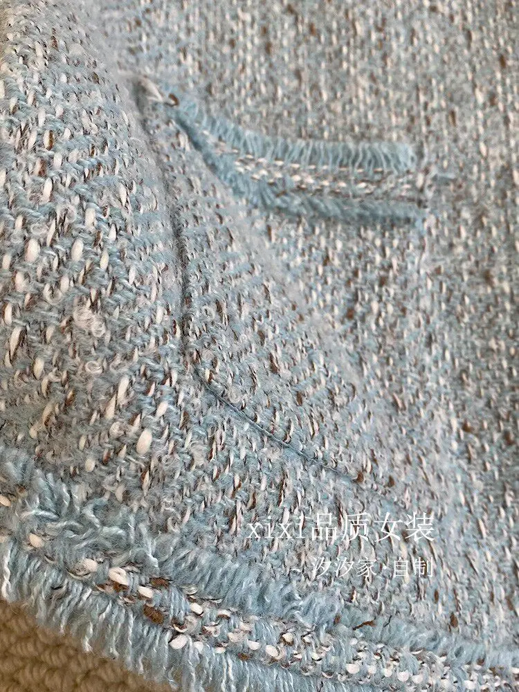 New Blue vest coarse tweed camisole, sleeveless short