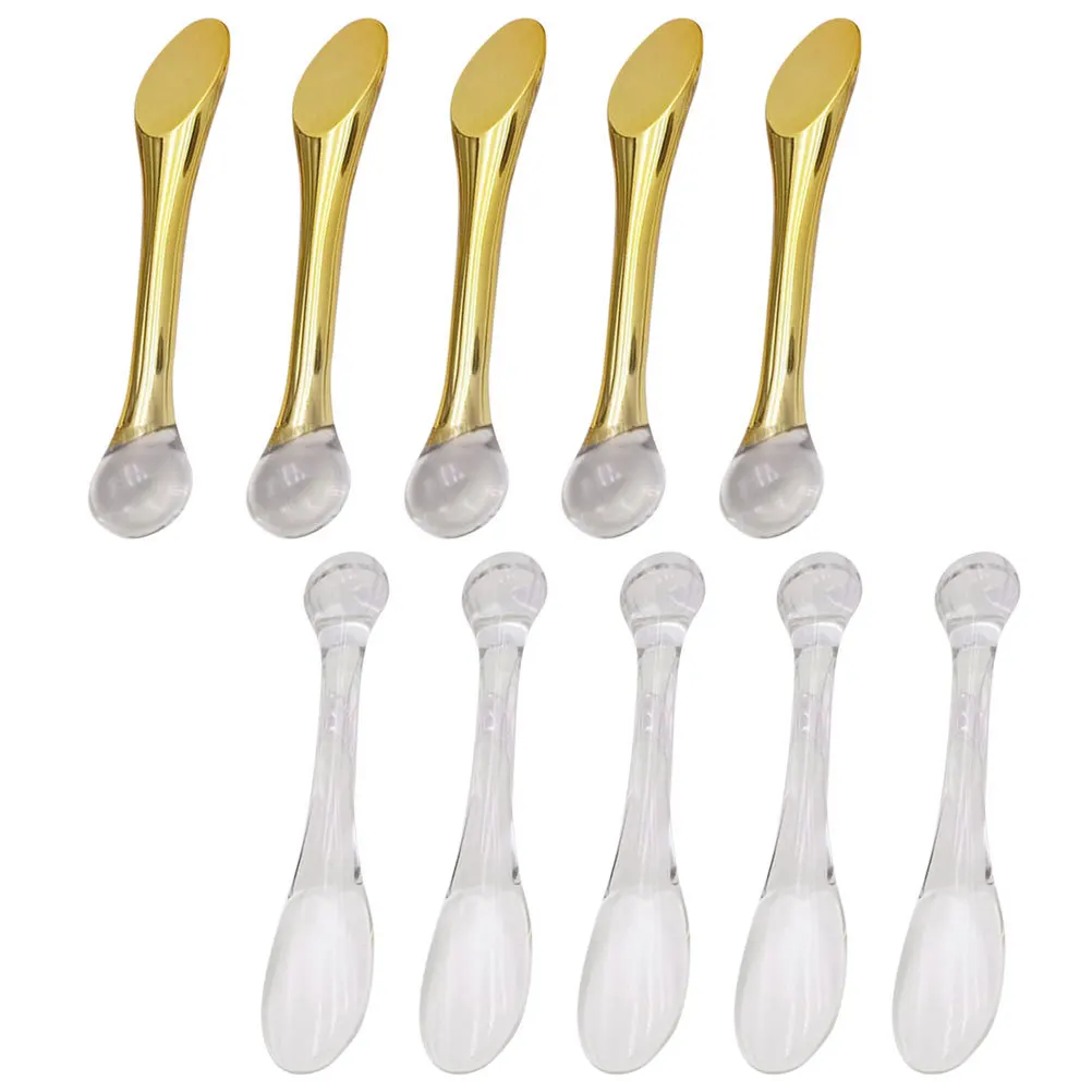 

10pcs Eye Cream Spatula Hygienic Scoop Design For Facial Skincare Tools Reusable Beauty Spoon Travel Portable