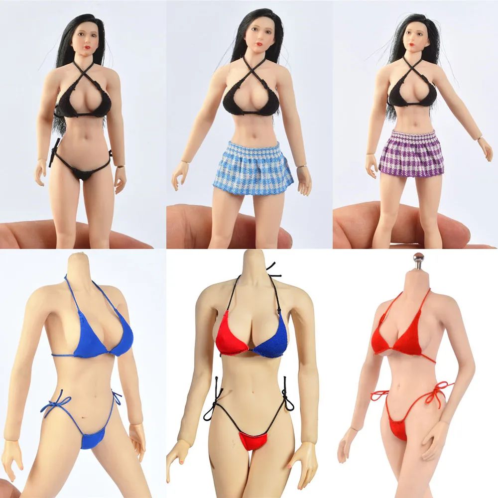 

1/12 Scale Bikini Clothes Bra Underwear Lingerie Set Tube Top Mini Skirt Suit For 6" Female Action Figure Body Model Accessories