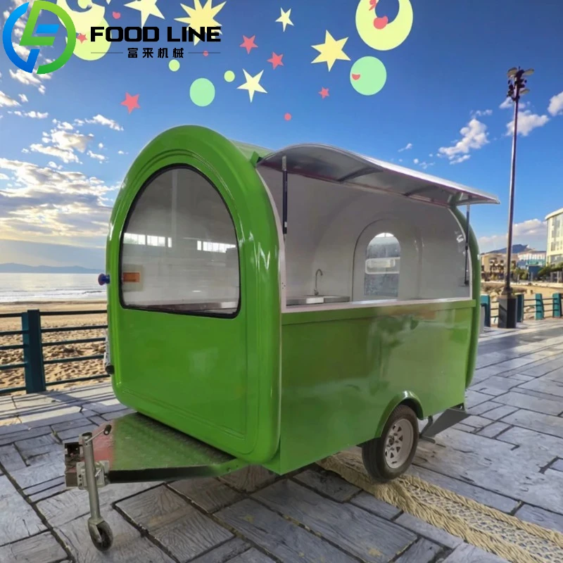 Customized Mini Mobile Restaurant Fully Equipped Pizza Kiosk Hot Dog Shop Fast Food Trailer Outdoor Ice Cream Street Snack