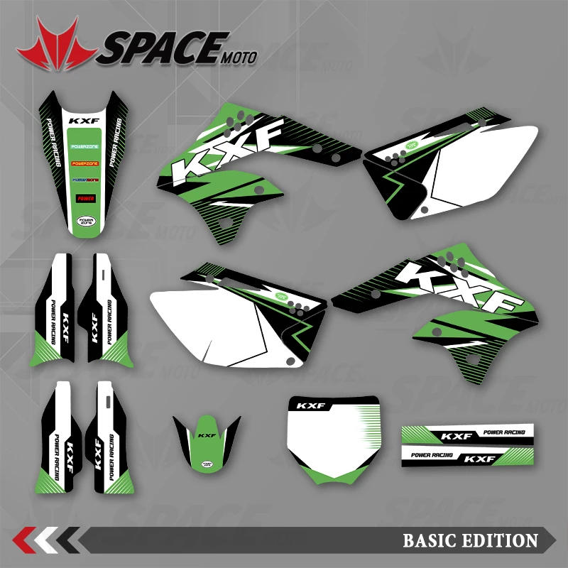 

SPACE MOTO графический фон наклейки наклейки мотоцикл для KAWASAKI 06-07 08kXF250