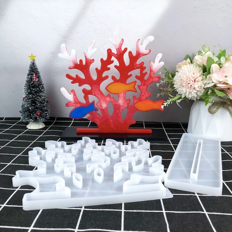 Juego 2 moldes silicona para estudio, para hacer impresionantes figuras peces Coral, adecuados para decoración y