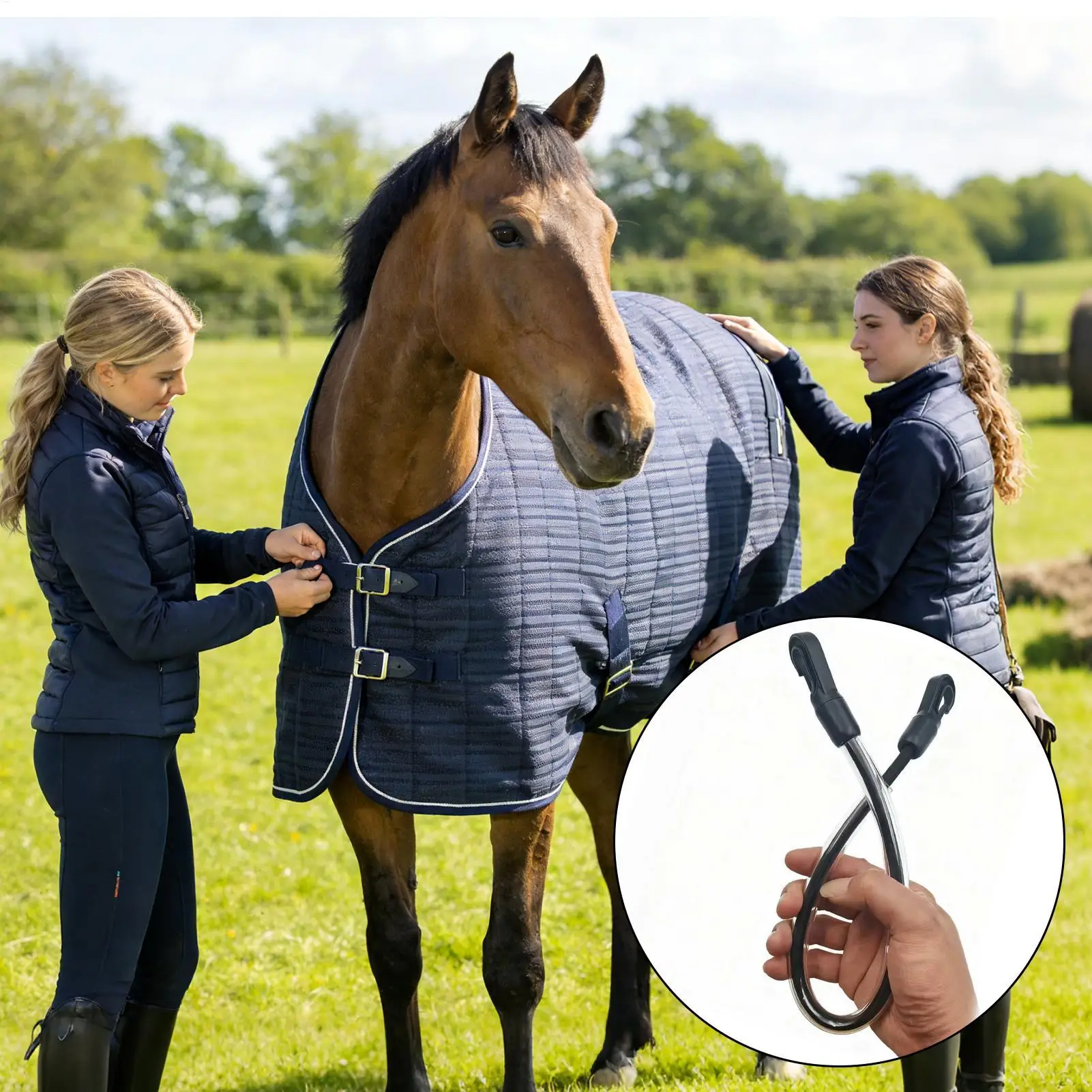 Horse Blanket Straps 4 Piece Equestrian Accessories Winter Horse Blanket Cord for Trainers Instructors Veterinarians Competition