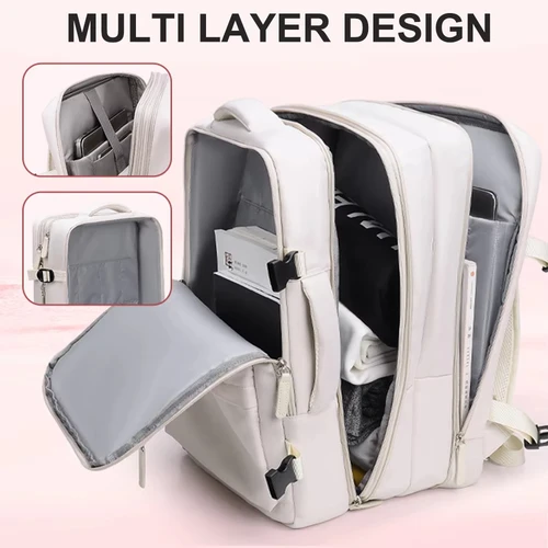 Imagen 2 del producto Mochila de viaje Buylor, mochila Easyjet para mujer, mochila de equipaje de cabina de 45x35x20 para avión, bolsas de transporte para ordenador portátil de gran capacidad