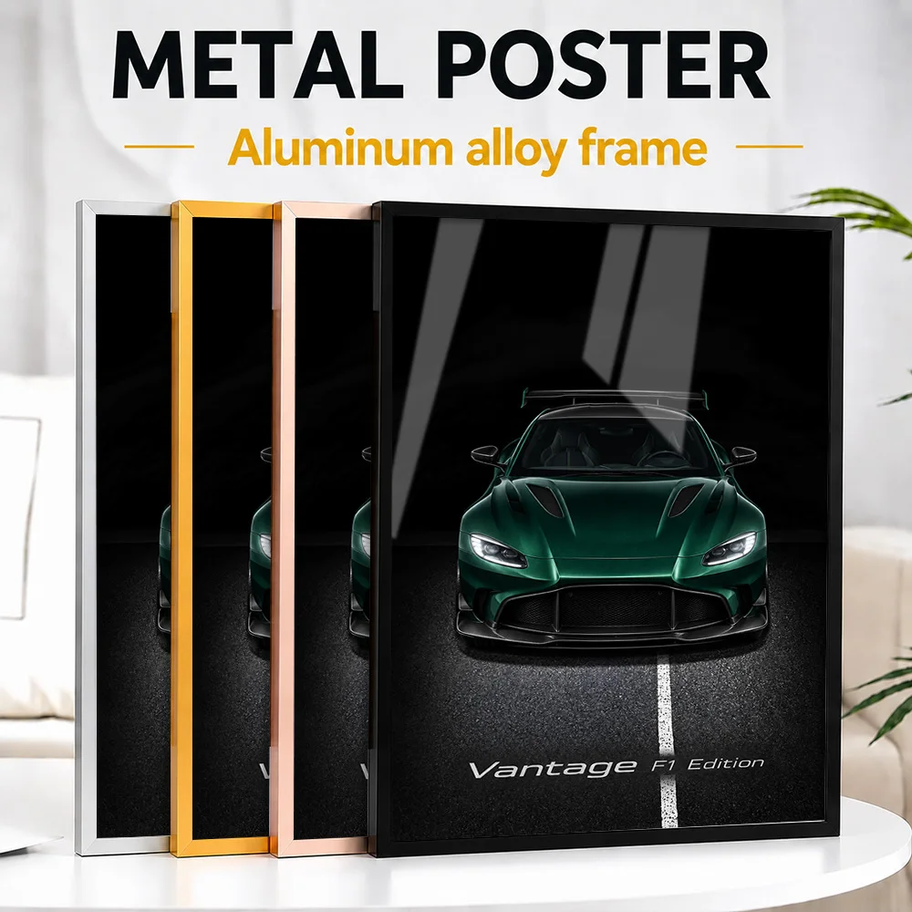 British Vantage F1 Edition Racing Green Sports Car Framed Metal Poster Personalized Garage Legacy Wall Art Ideal For Home Office