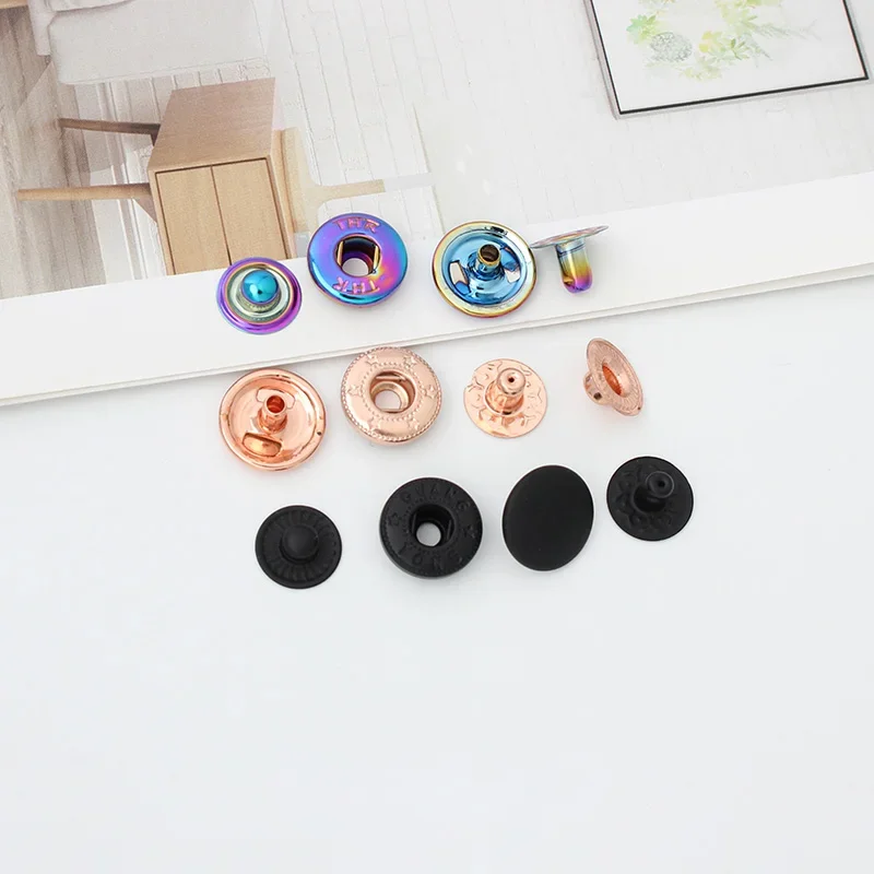 20-100 Sets Rainbow 12mm 10 Colors Copper Snap Fastener Press Button for Clothes Backpacks Decorative Buckle Snap Button Metal