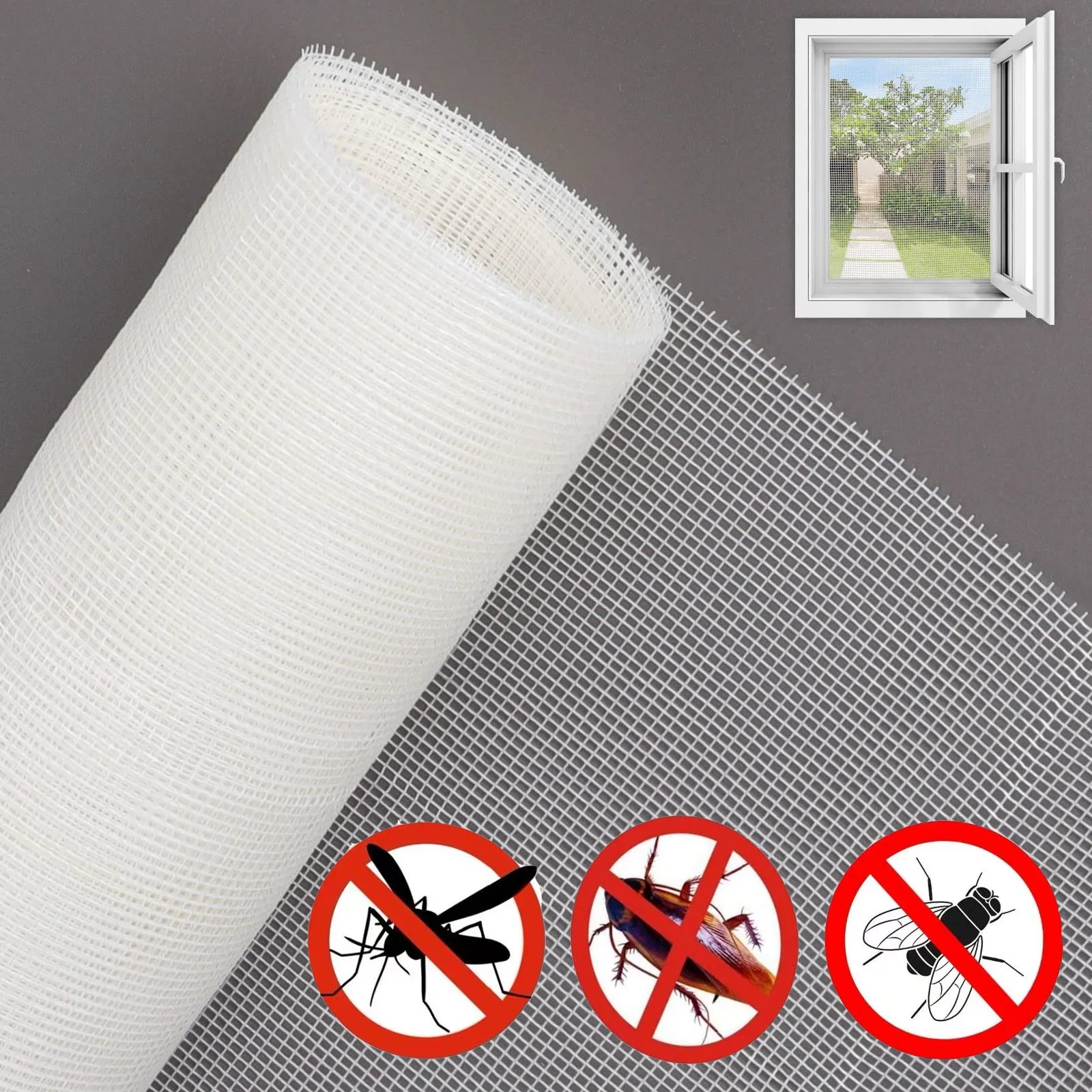 Summer Anti Mosquito Nets Self-Installed Indoor Insect Screen Window Net Customizable Multi Purpose Size DIY Window Screen Net