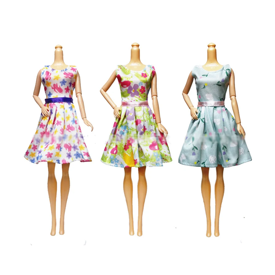 جديد 30 سنتيمتر دمية على شكل أميرة فستان مجموعة 1/6 دمية فستان الملابس موضة الصيف طباعة فستان اكسسوارات عادية دمية تنورة فتاة لعبة