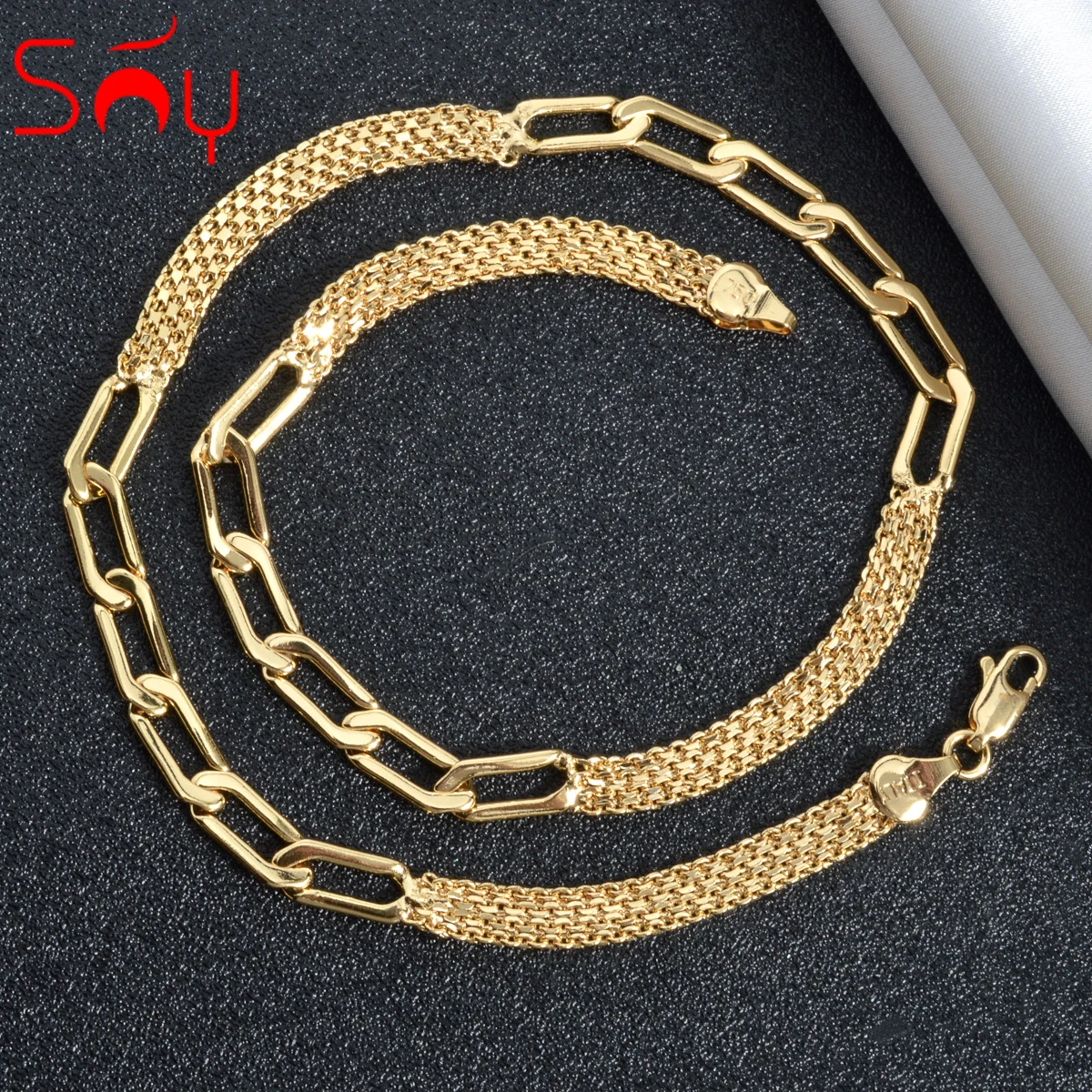 Sunny Jewelry Fashion Copper Chain Necklace Women Man Classic Trendy High Quality Hiphop Punk Necklace For Daily Wear Party Gift