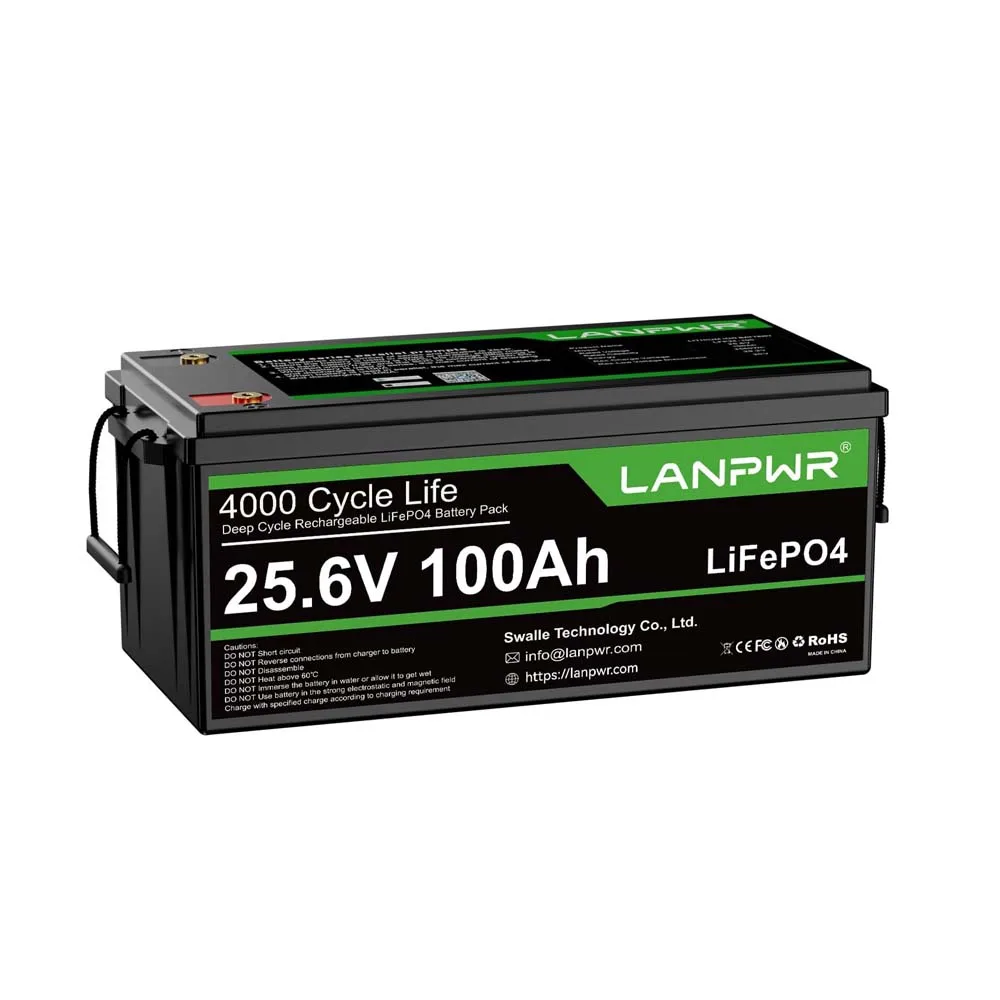 LANPWR 24V 100Ah Bluetooth 2560Wh LiFePO4 Battery ,Deep Cycle Lithium Battery with 100A Smart BMS, Low-Temp Protection for RV