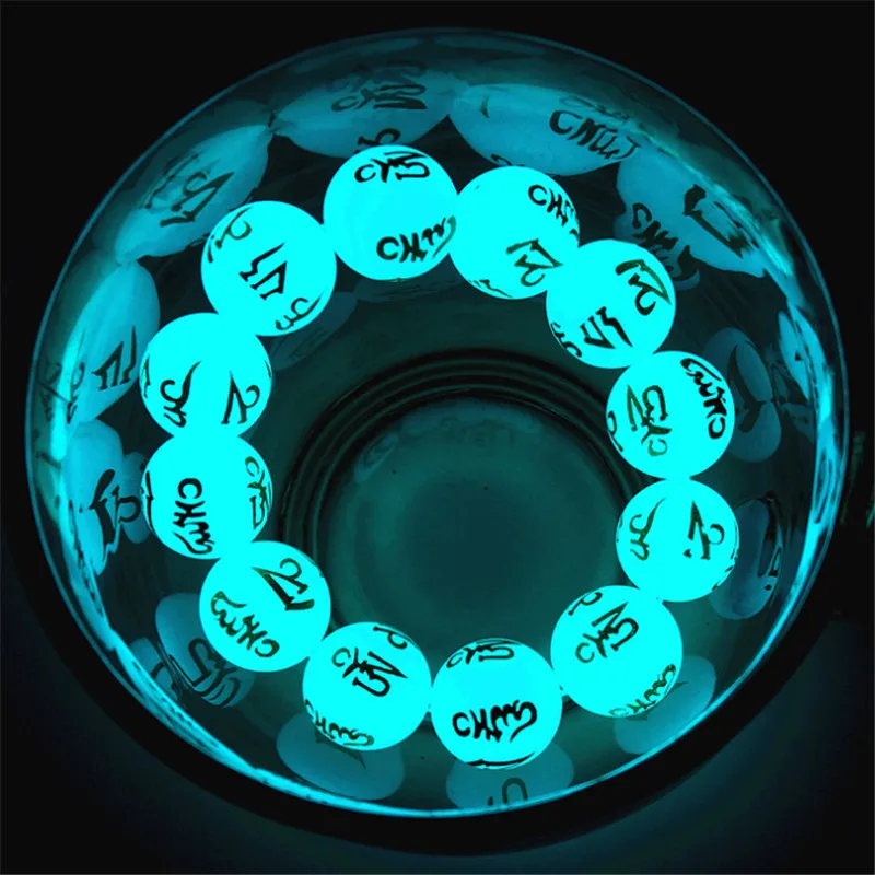 Natural Stone Punk Bracelet Yoga Healing Luminous Glow In The Dark Bracelet Charm Beads Bracelet for Men Women Jewelry Wholesale