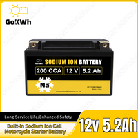 GoKWh 12V 5.2Ah Sodium ion Motorcycle Starter Battery Long Service Life 5200mAh Rechargeable Cell For Motorcycle Scooter