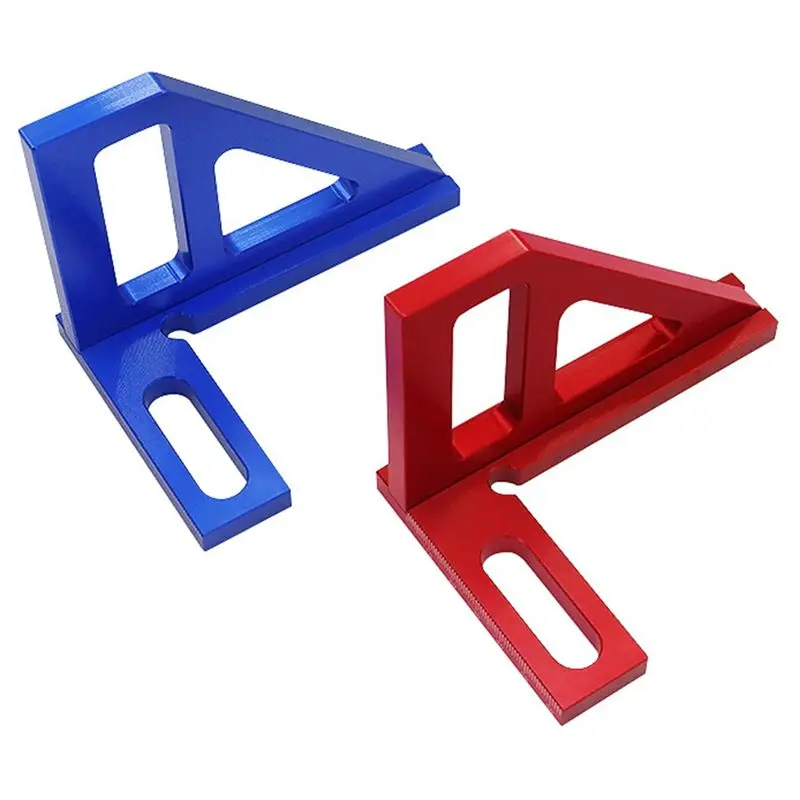 A02M-Multi-Angle Measuring Ruler,45/90 Degree Aluminum Alloy Woodworking Square Protractor,Miter Triangle Ruler Durable Red