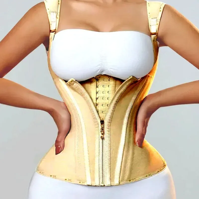 AfruliA High Compression Body Shaper for Waist Trainer Corset Modeling Belt Tank Top Tummy Control Vest Fajas Colombianas Girdle