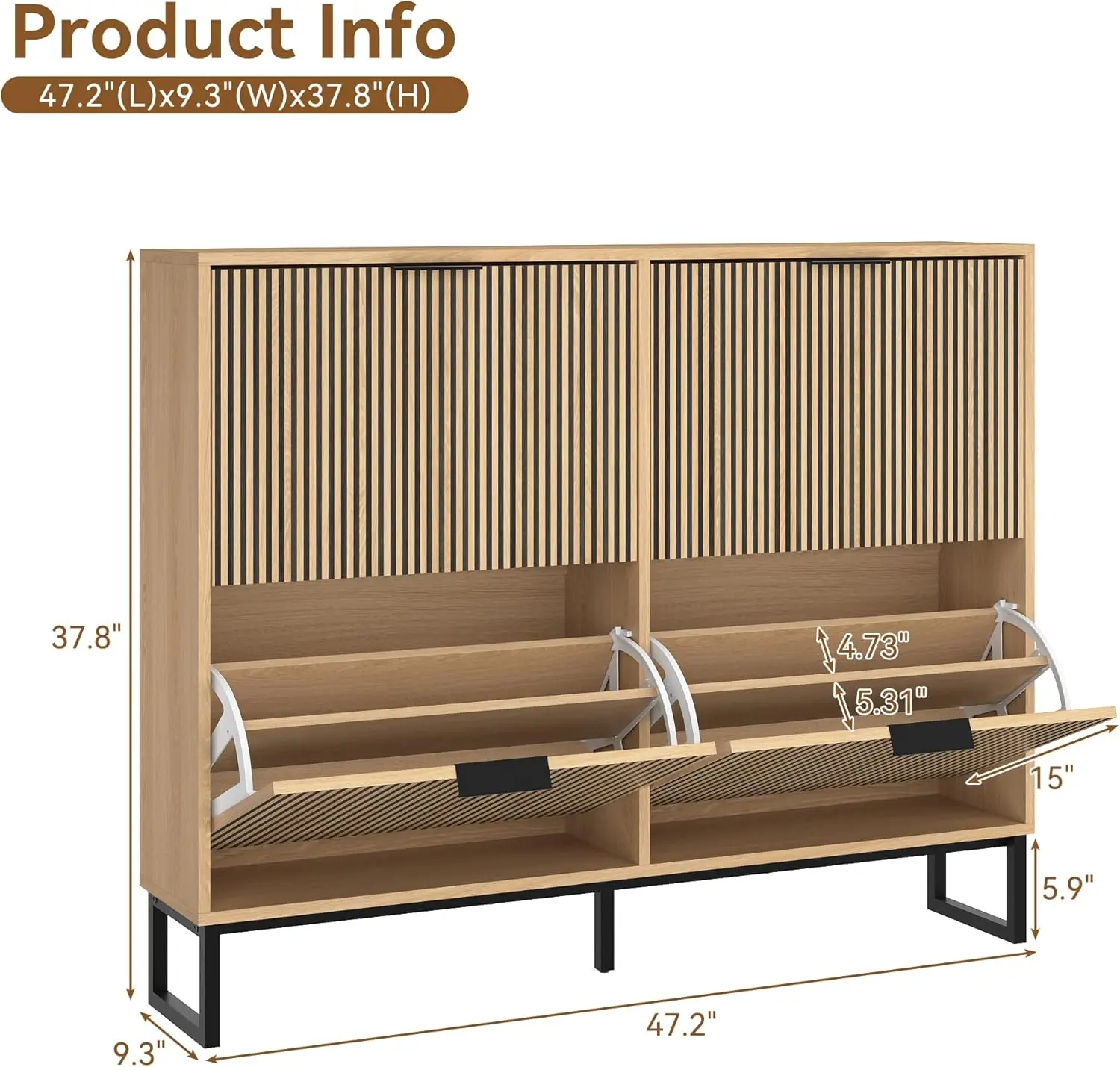 خزانة تخزين الأحذية للمدخل مع 4 أدراج قابلة للطي، خزانة رف الأحذية الضيقة، تخزين الأحذية النحيفة المخفية أورجاني الأحذية القائمة بذاتها