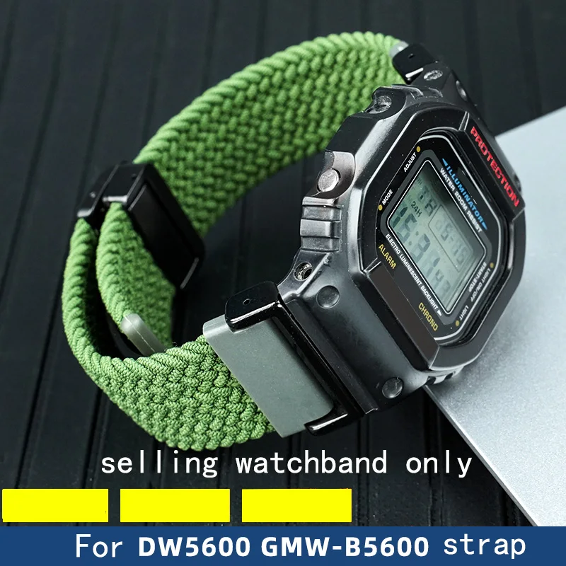 

Waterproof canvas modified watch strap for CASIO small square DW-5600/5610 GW-B5600 modified magnetic nylon watch strap bracelet