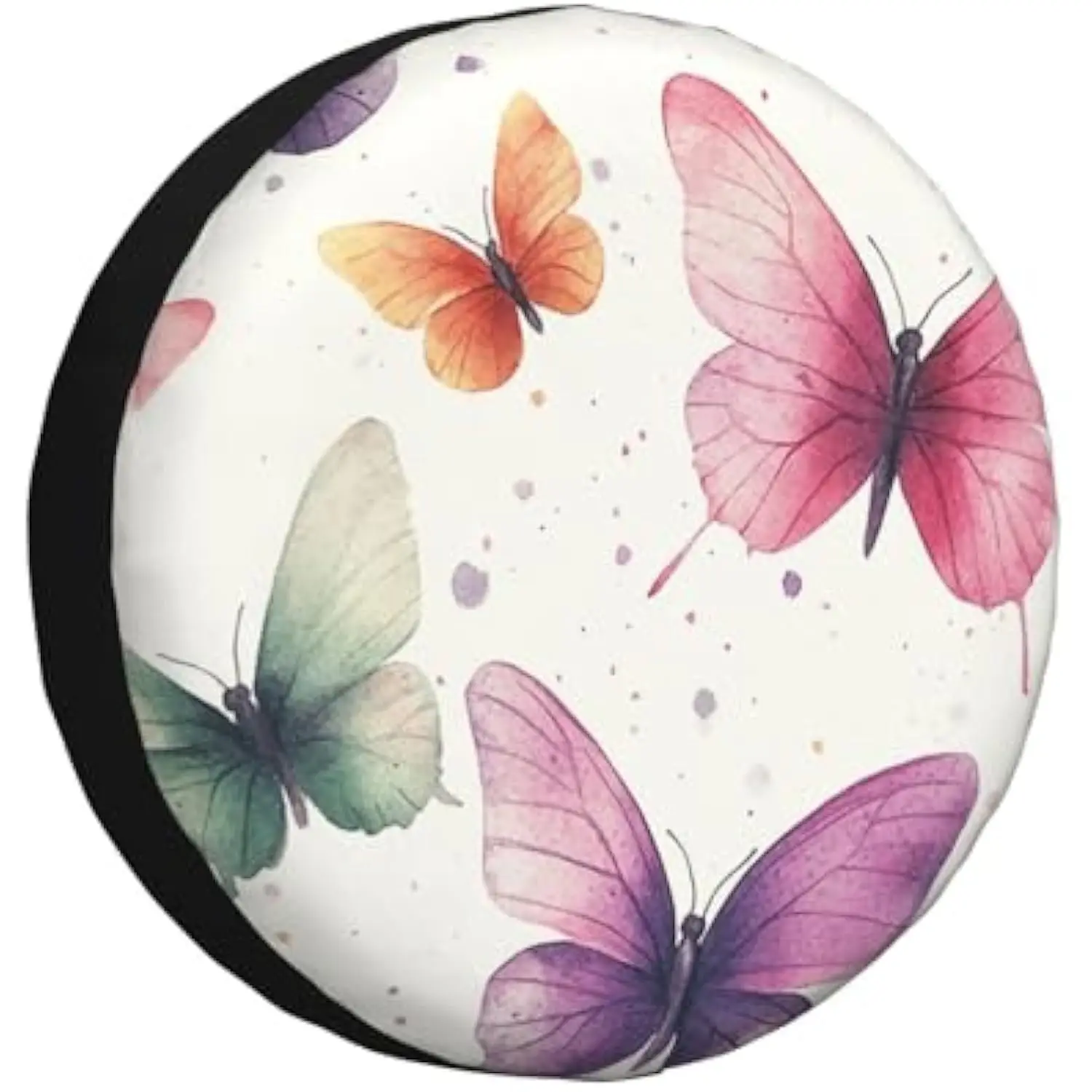 

Чехол для запасного колеса с акварельным принтом бабочки, пыленепроницаемая защита колес