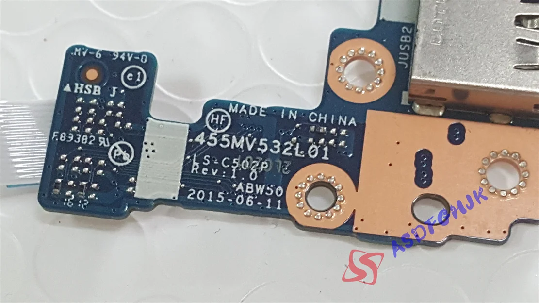 Used Quality DC Jack USB Board For HP 15T-AE 15T-AE000 812695-001 455MV532L01 LS-C502P USB Interface Small Box Works Perfectly
