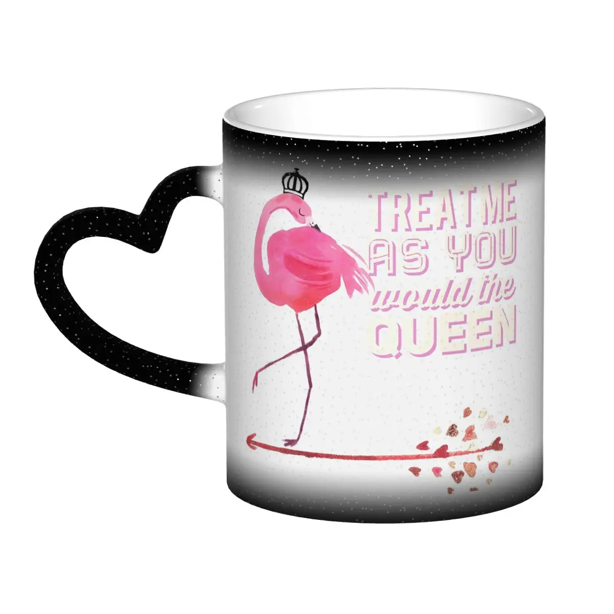 Treat Me As You Would The Queen Pink Flamingo Mug Funny Ceramic Coffee Cups Tea Mugs Milk Cup Drinkware Gift for Woman Man