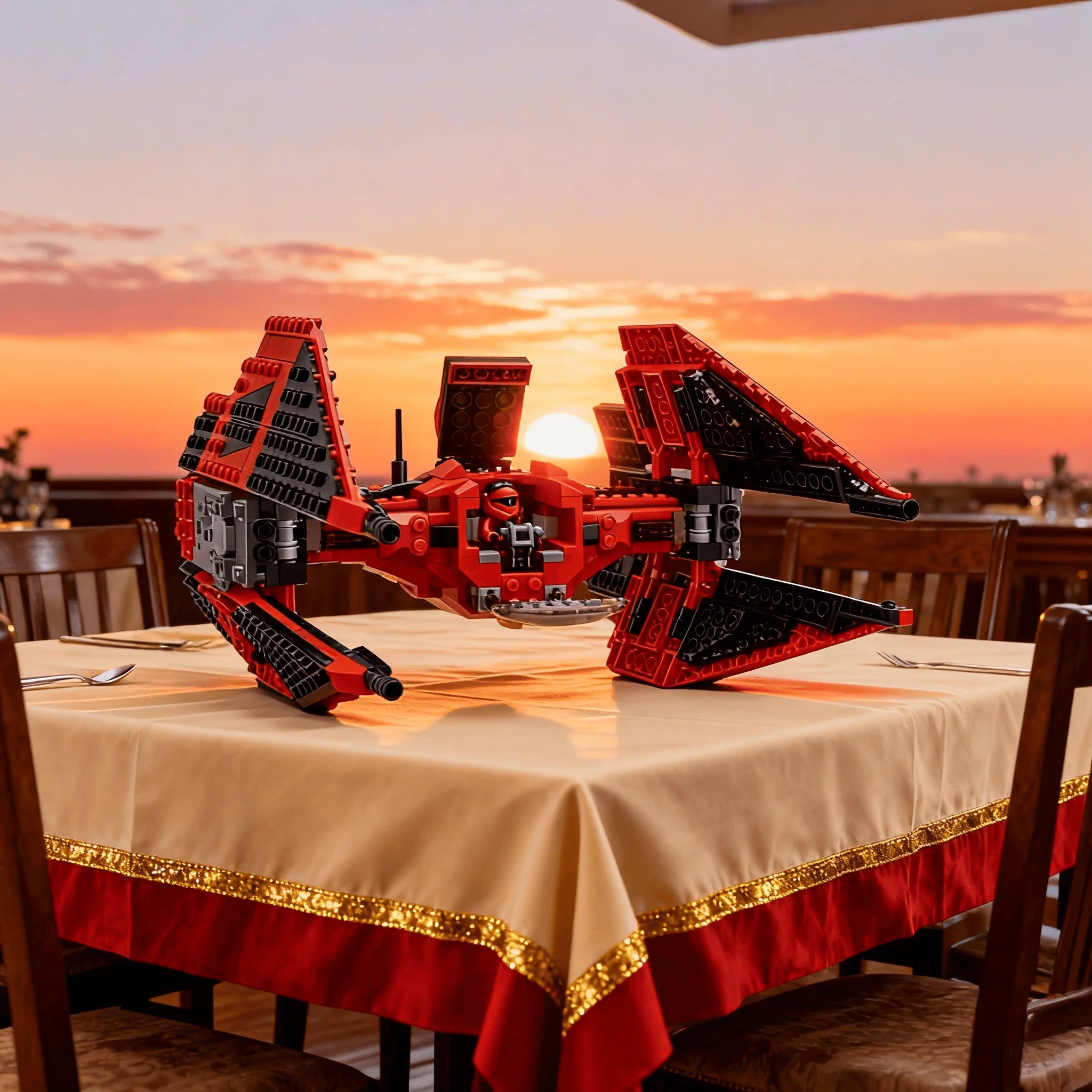 

Усовершенствованный модульный красный робот-конструктор 496 деталей MOC2026, новый космический робот-универсум, сборный, рождественский подарок для взрослых