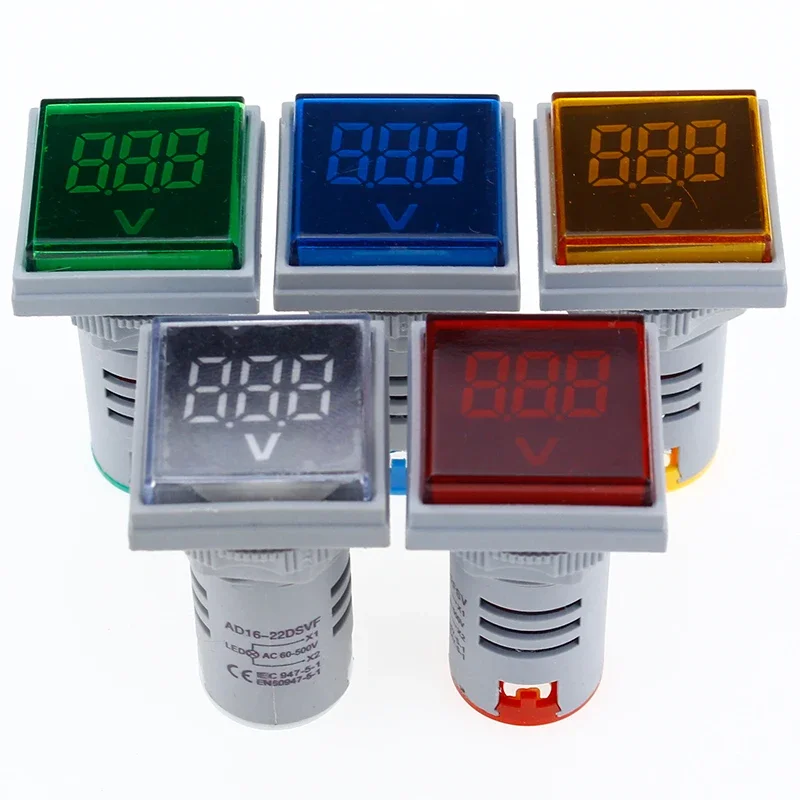 Square LED Digital Voltmeter & Ammeter Voltage Gauge Current Meter AC 60-500V 0-100A D18 dropship