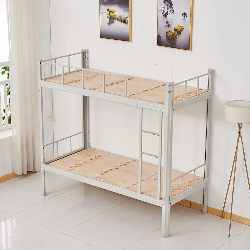 Upper and lower bunk high and low iron frame bed staff student dormitory apartment bed sheet layer double wrought iron upper