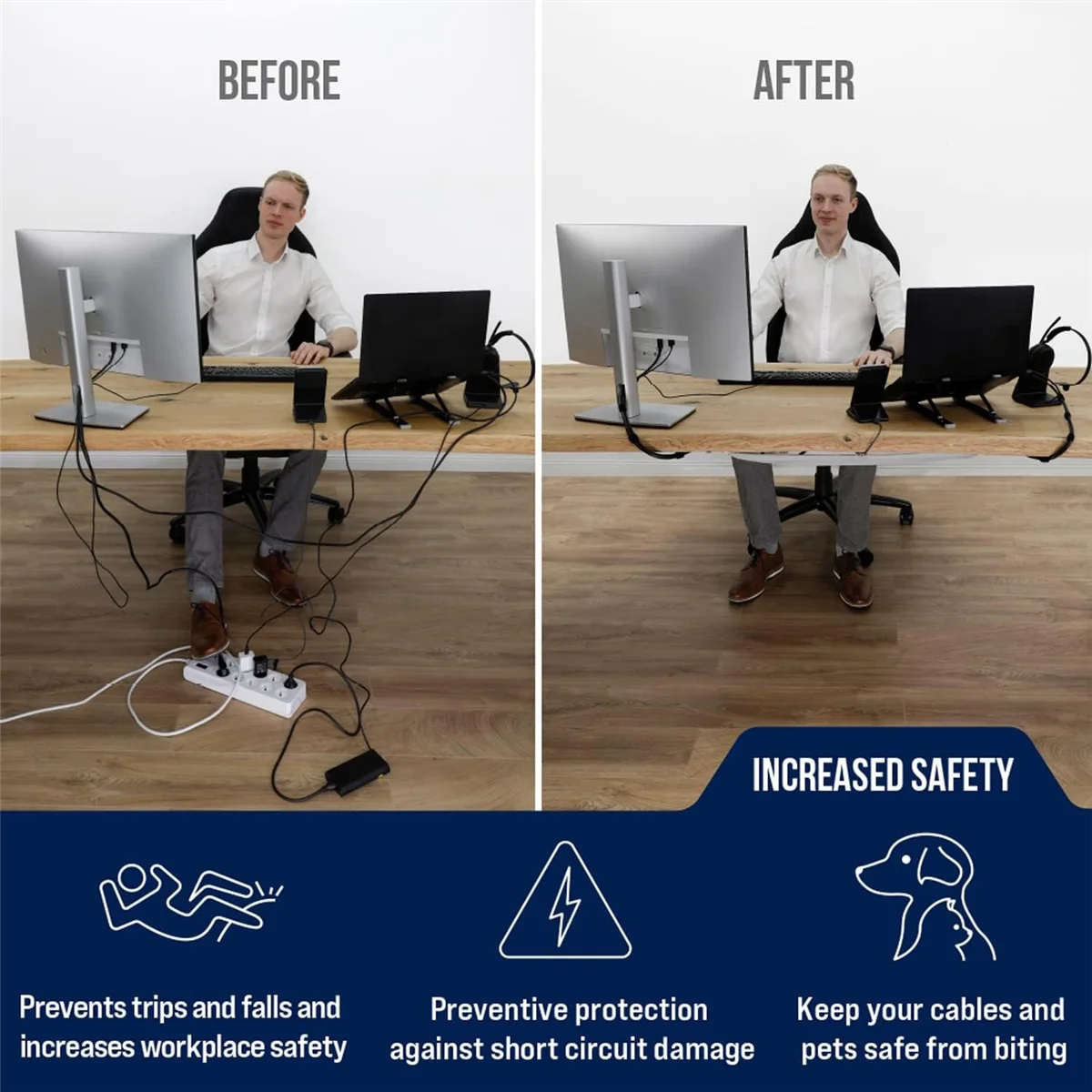 Cable Management Net - Under Desk Wire Management - Flexible Under Desk Cable Management Tray White C HOT