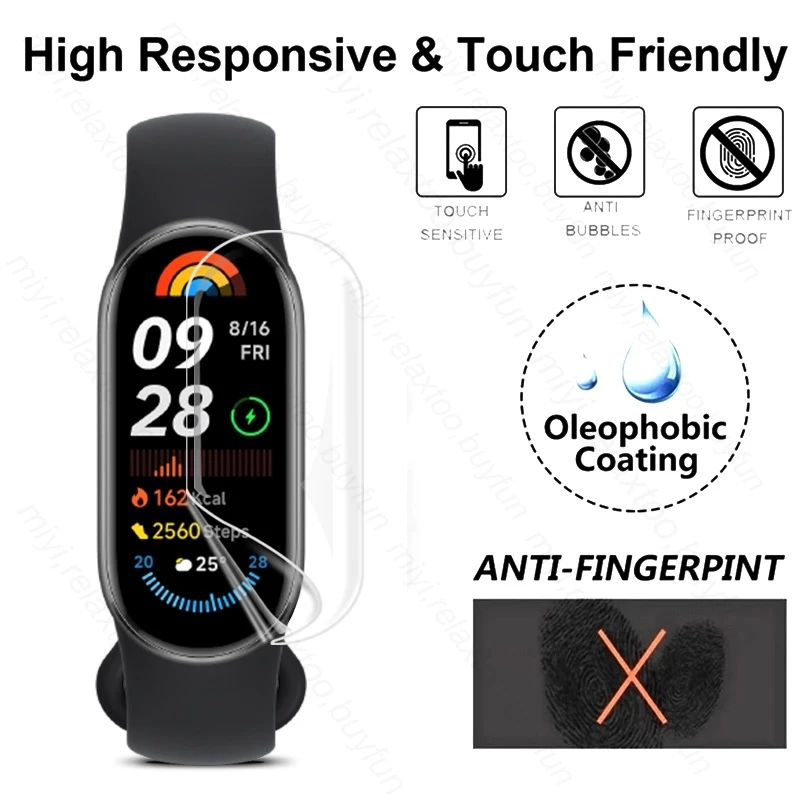 10st 9d Gebogen Zachte Hydrogel Film Voor Xiaomi Band 9 Schermbeschermer Niet Glas Op Xiomi Mi Band9 Miband9 Smartband Accessoires