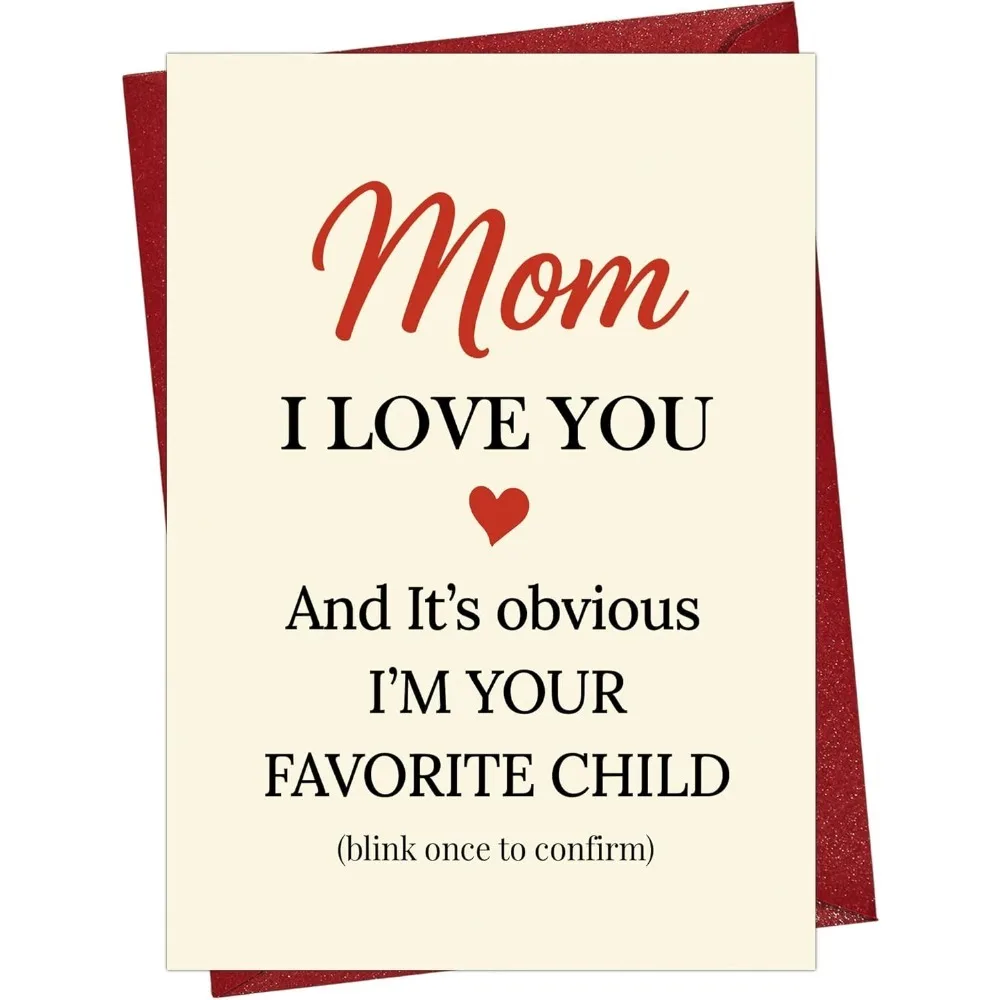 Novelty Mom Appreciation Card, "Mom I Love You" Humorous Greeting Card, Perfect for Mother's Day, Birthday