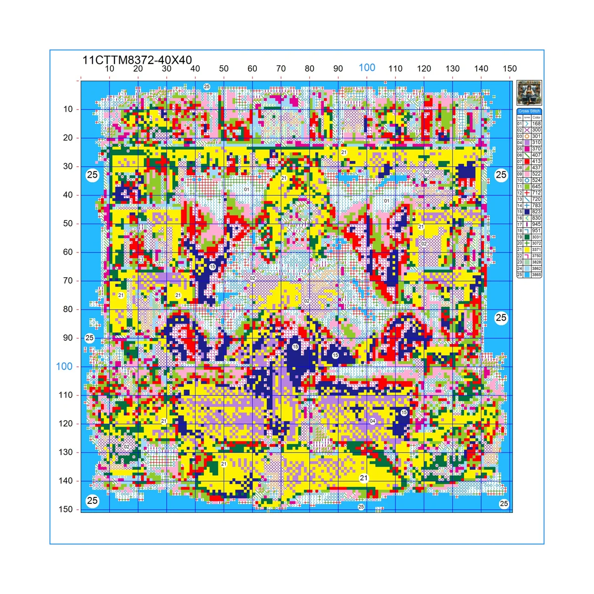 1PC 40X40CM/15.74in, 11CT/14CT Print Cross Stitch DIY Kit, Adult Beginner's Relaxed Cross Stitch Set, The Lady Who Reads a Book