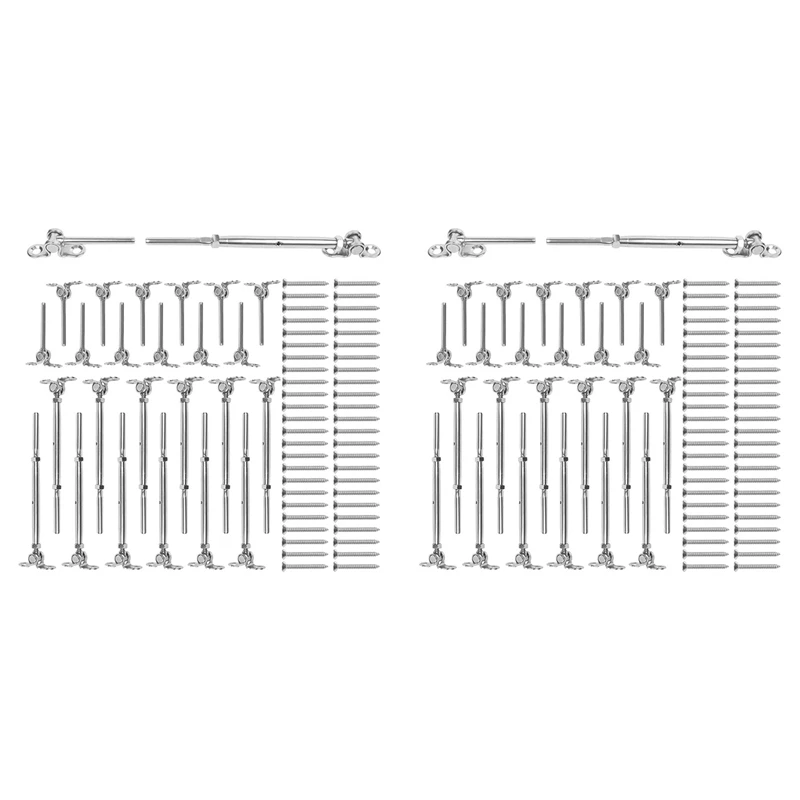 Paquete de 24 kits de barandilla de cables de acero inoxidable T316 aptos para cables de cuerda de alambre de acero inoxidable de 1/8 pulgadas para sistemas de barandilla de cables